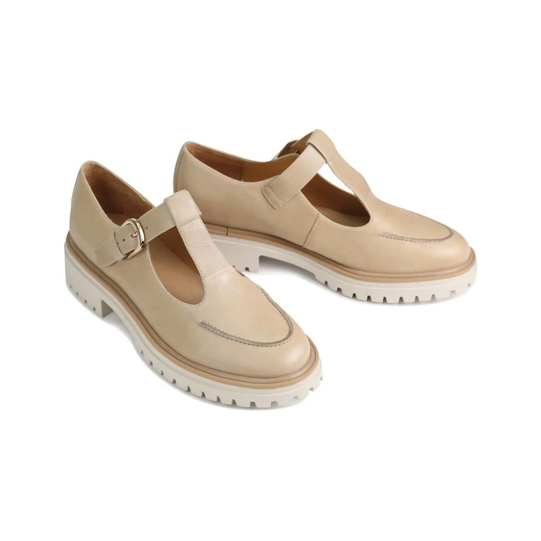ANJA T-BAR LOAFERS LEATHER