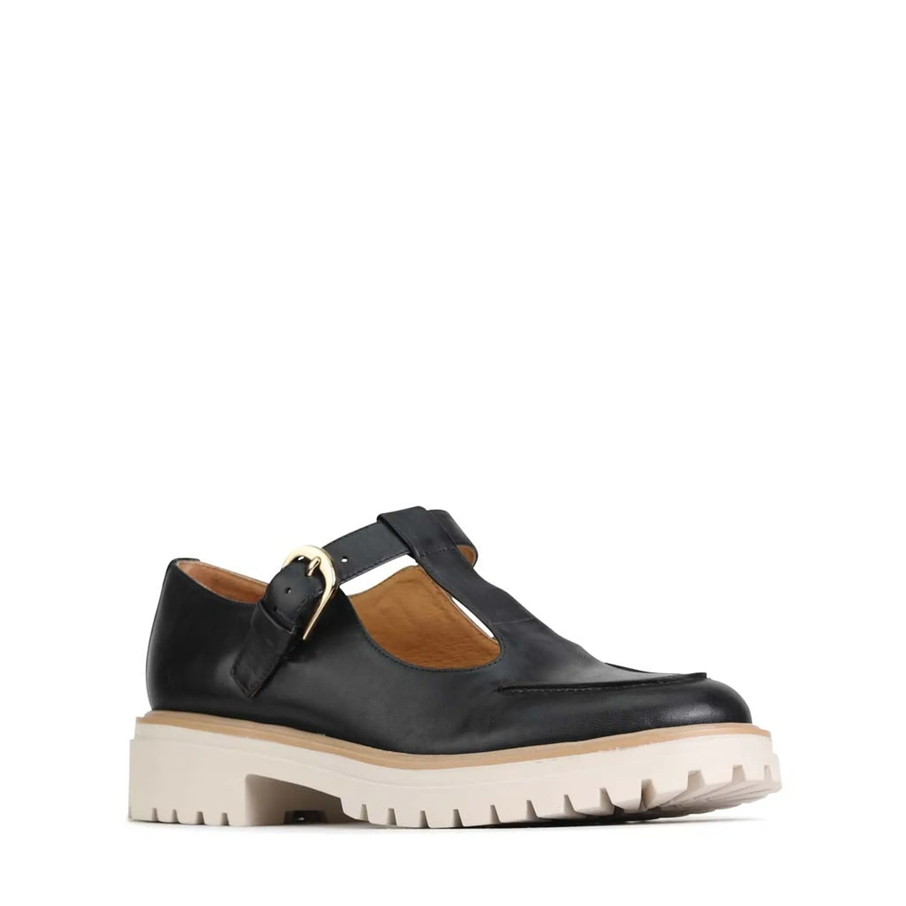 ANJA T-BAR LOAFERS LEATHER