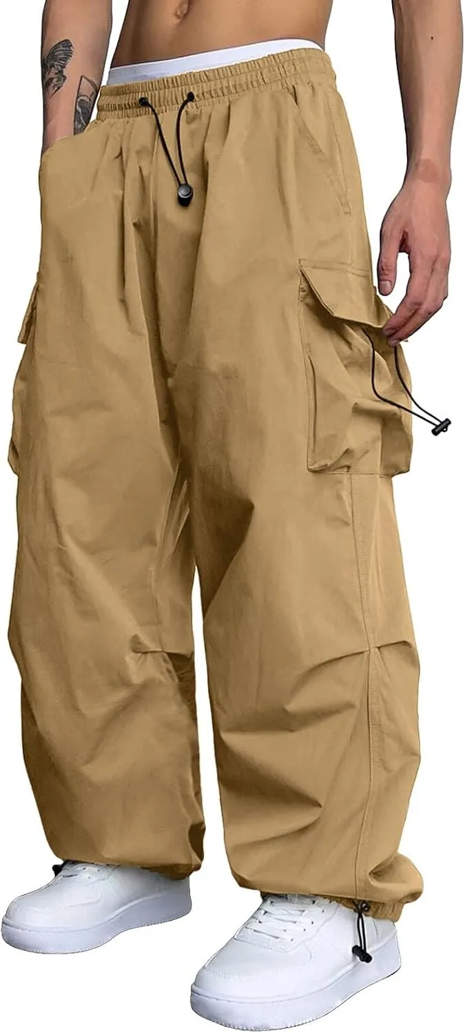Cargo Pant for Men Stretchy Casual Joggers Elasticated Waist Jogging Work Pant Multi Pockets