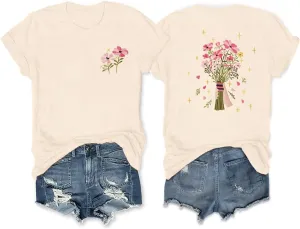 Chulianyouhuo Sunflower Graphic Shirt for Women Cute Flower Short Sleeve Ladies Tee Tops Teen Girls Casual T Shirt