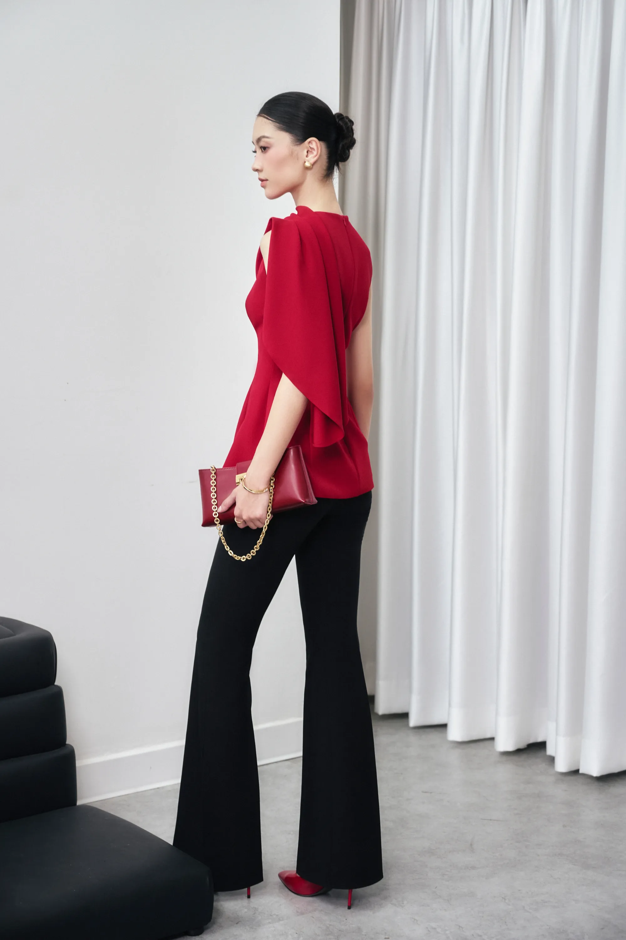 Enola Asymmetrical Draped Top