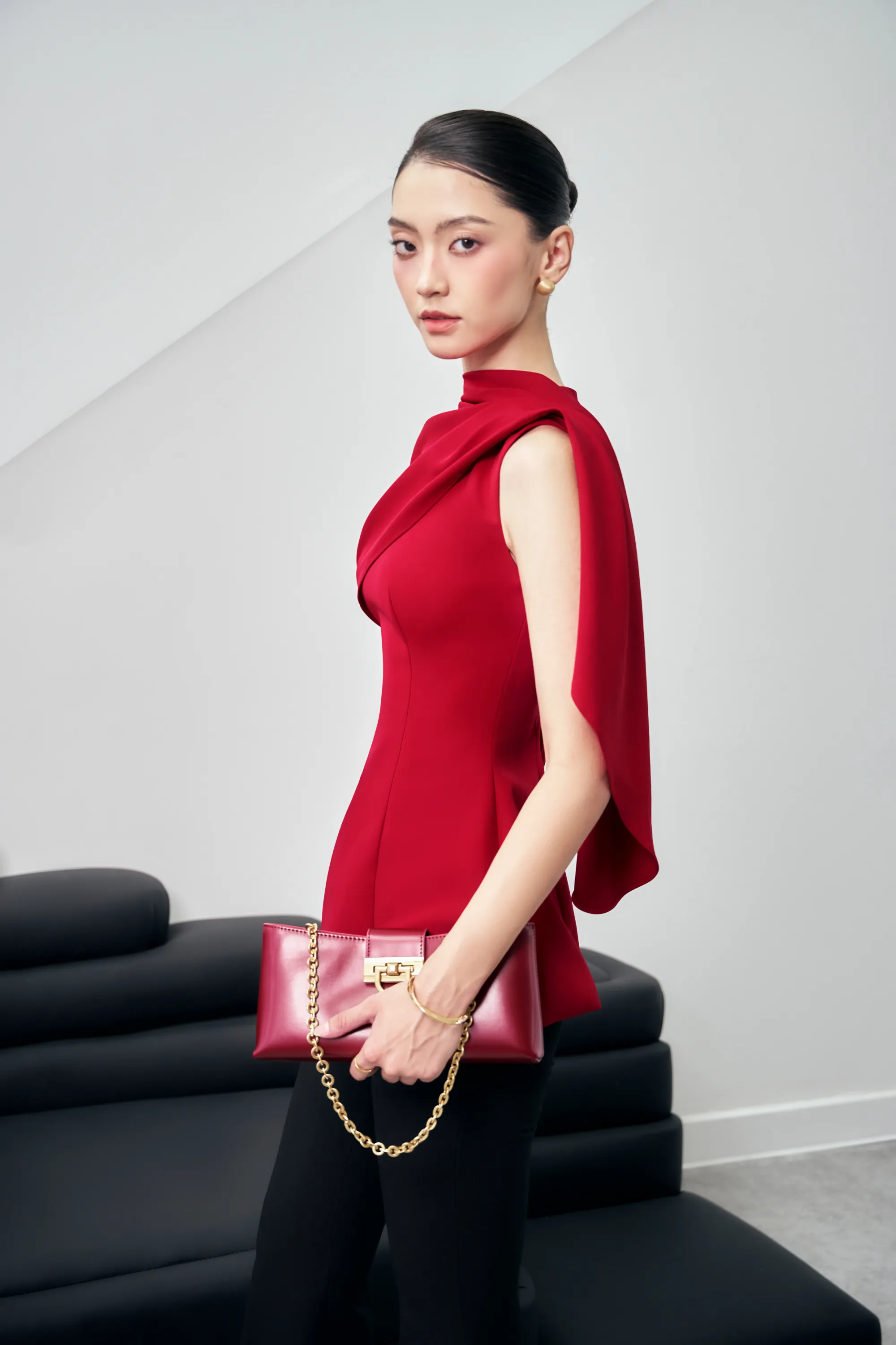 Enola Asymmetrical Draped Top