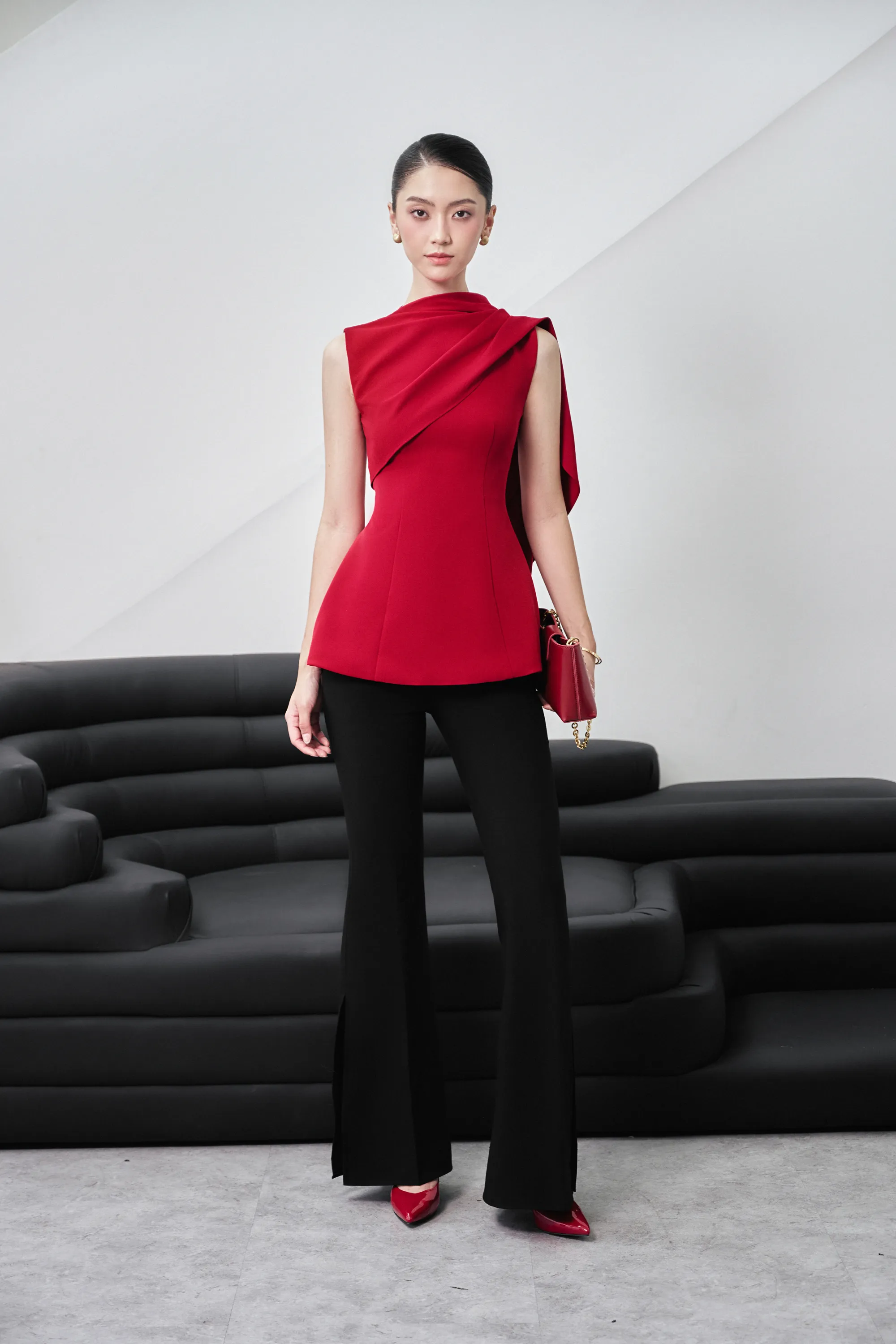 Enola Asymmetrical Draped Top
