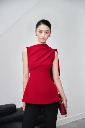 Enola Asymmetrical Draped Top