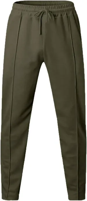 Finelylove Mens Sweatpants Stretchy Lightweight Workout Pants Pleated Front Tapered Leisure Trousers with Pockets