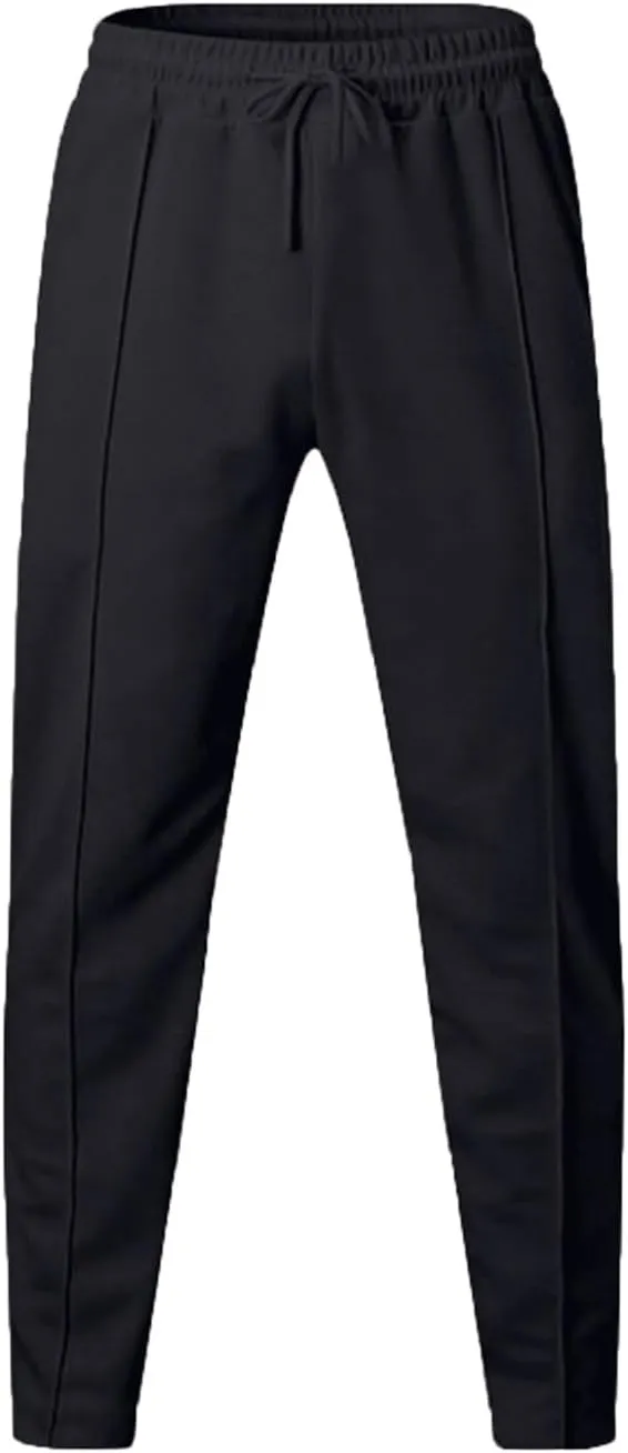 Finelylove Mens Sweatpants Stretchy Lightweight Workout Pants Pleated Front Tapered Leisure Trousers with Pockets