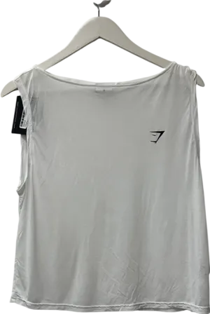 gymshark White Training Drop Arm Tank Top UK M