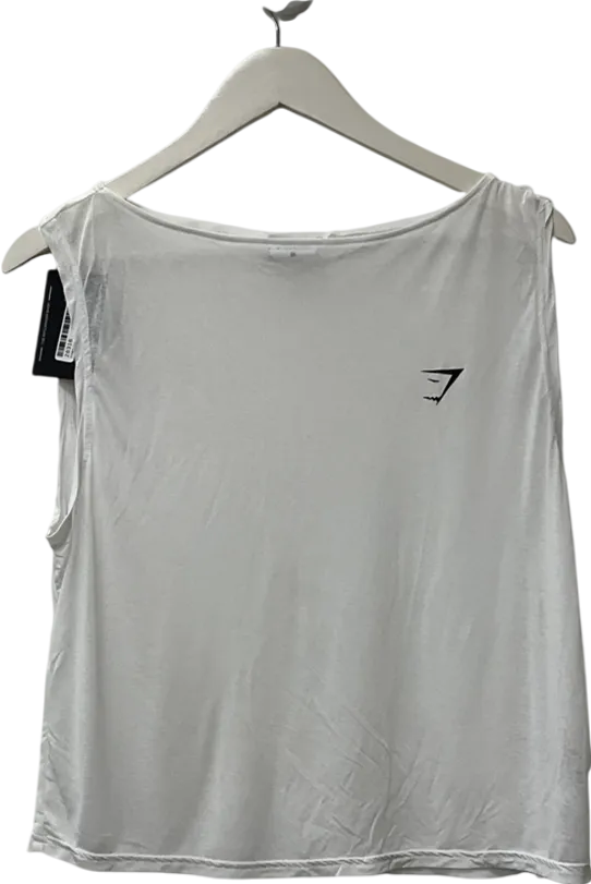 gymshark White Training Drop Arm Tank Top UK M