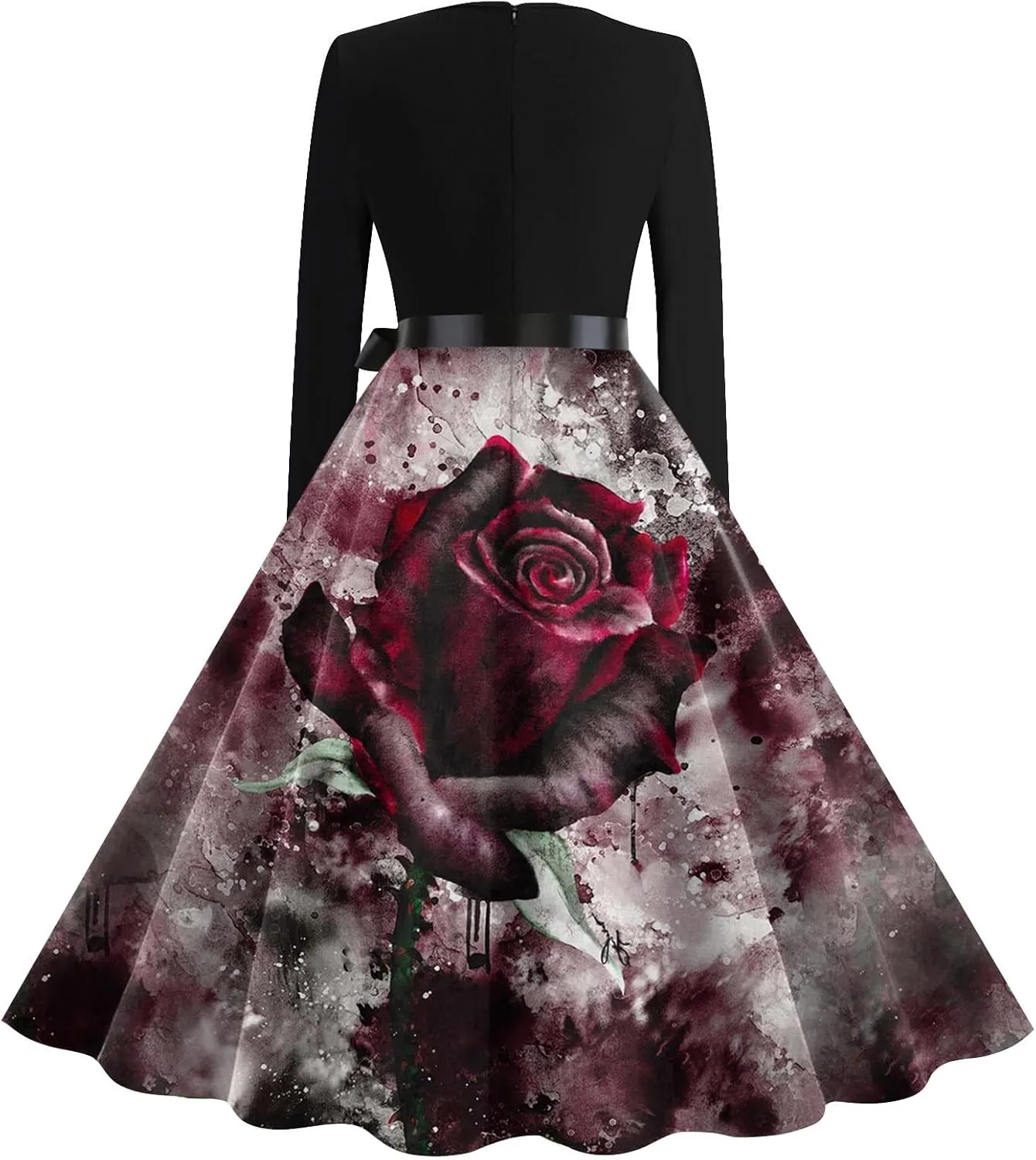 Halloween Dresses for Women V Neck Long Sleeve Fall Costumes 1950s Wrap Plus Size Dresses