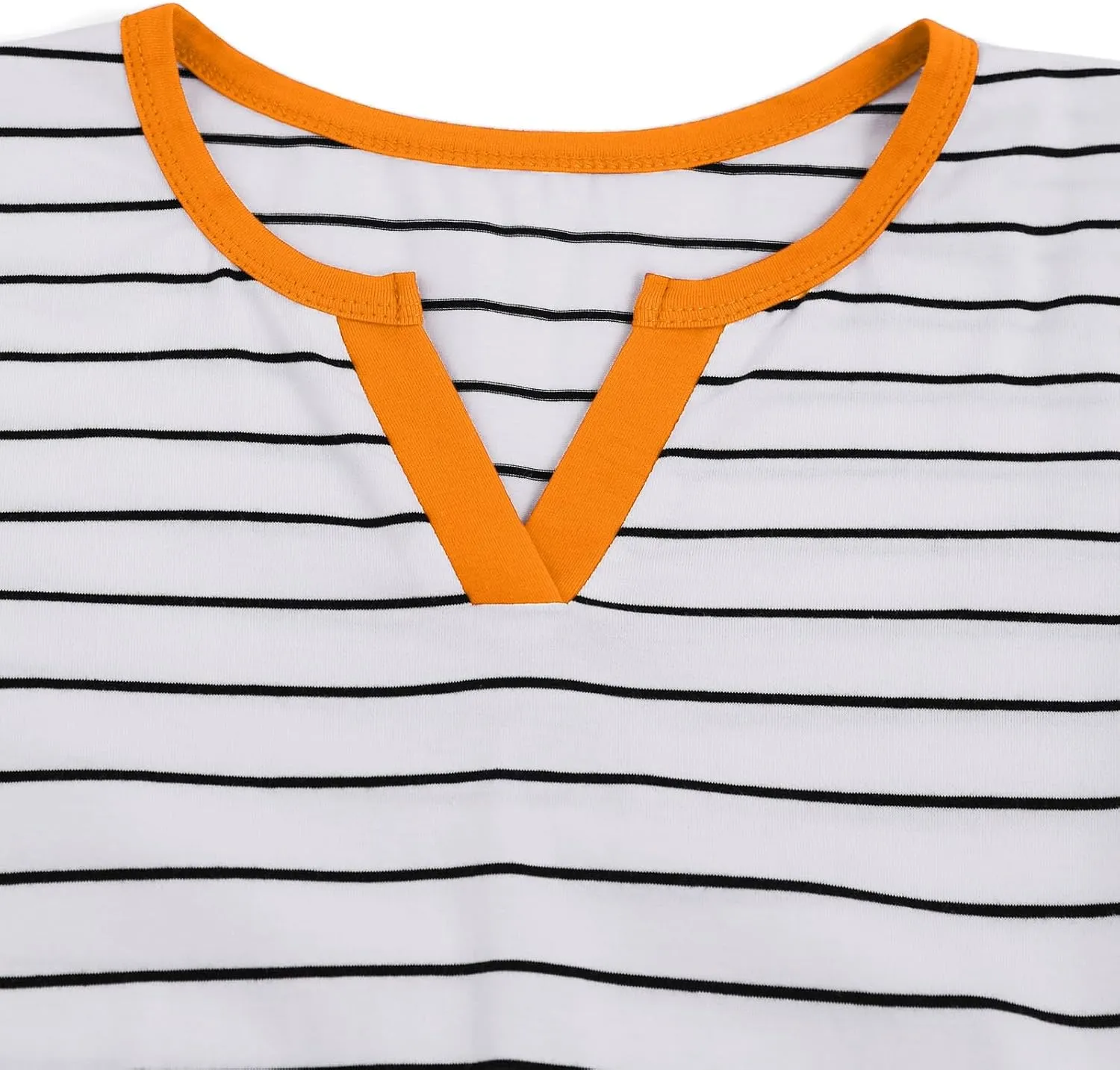 LilyCoco Women's Striped Shirt Short Sleeve Color Block Tops Notched Neck Summer Tee