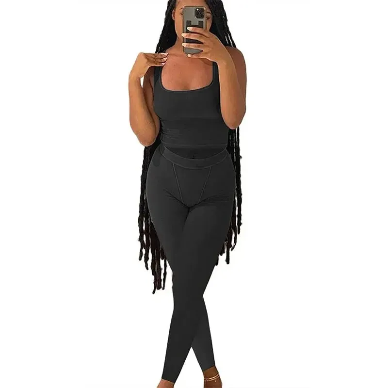 Lounge Wear Ribbed Casual 2 Piece Summer Shorts Set For Women  Sleeve Top Elastic Leggings Outfits