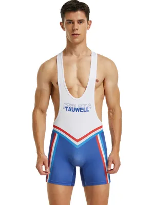 Mens Fitness Wrestling Singlet Bodysuit