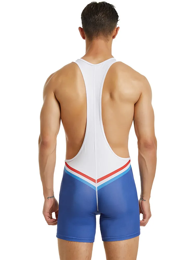 Mens Fitness Wrestling Singlet Bodysuit
