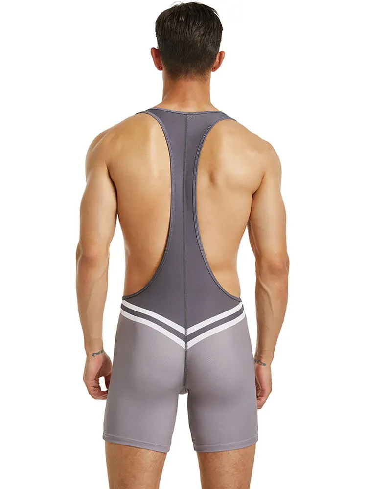 Mens Fitness Wrestling Singlet Bodysuit