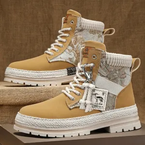 Men's High-Top Outdoor Shoes: Trendy & Durable