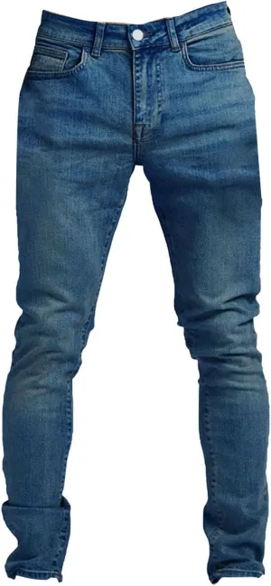 Mens Slim Fit Stretch Skinny Jeans Casual Jogger Pants Ripped Destroyed Stretchy Knee Holes Tapered Leg Denim Sweatpants