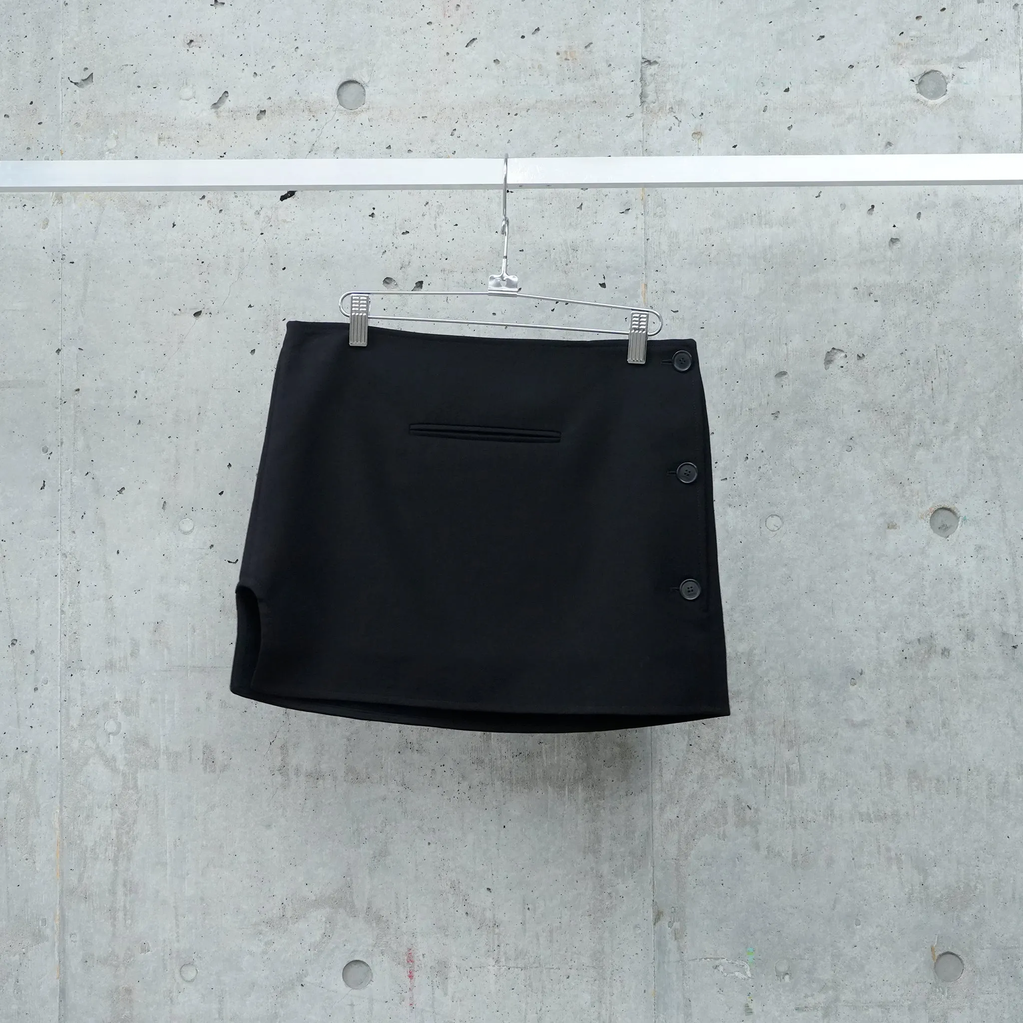 MINI SKIRT OBLIQUE TAILORED WOOL / 9999:BLACK