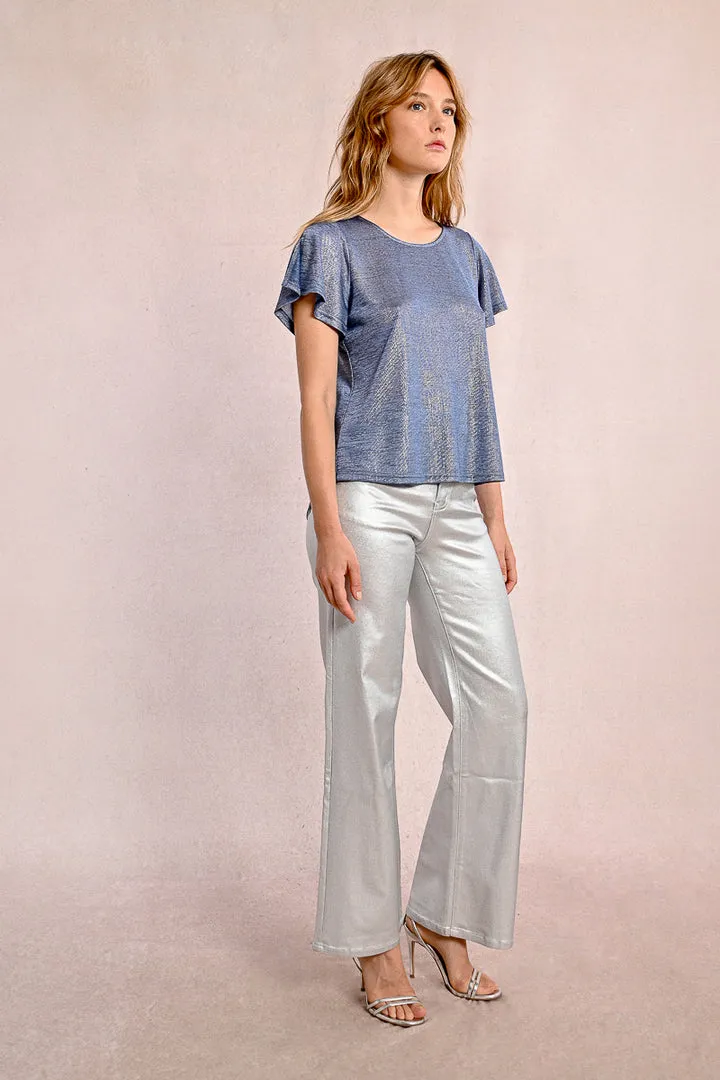 Molly Bracken Blue Ladies Knitted Tee