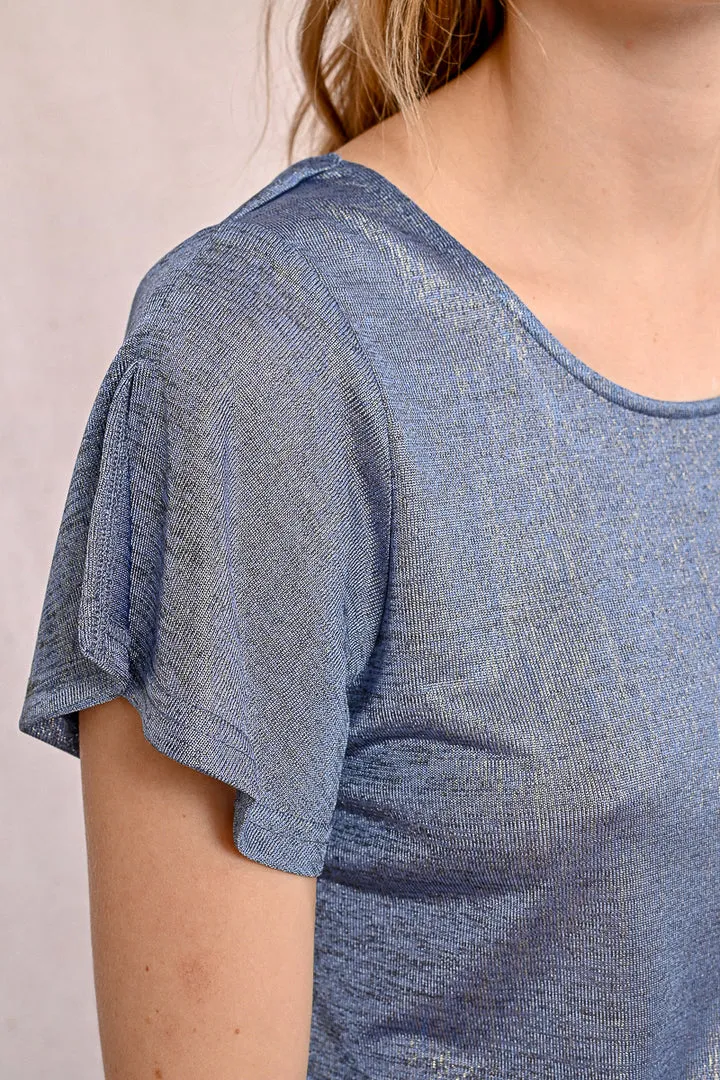 Molly Bracken Blue Ladies Knitted Tee