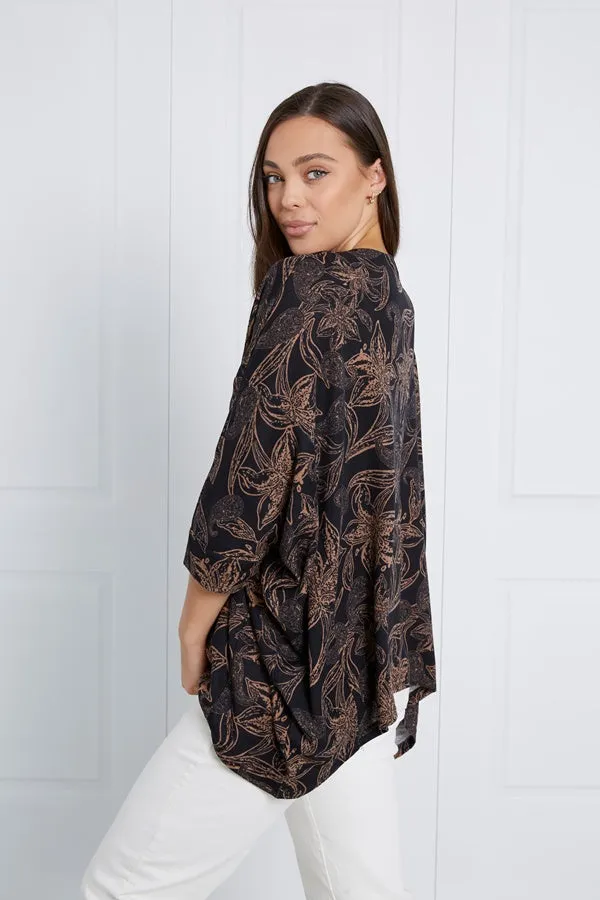 Oversized Paisley Print Top