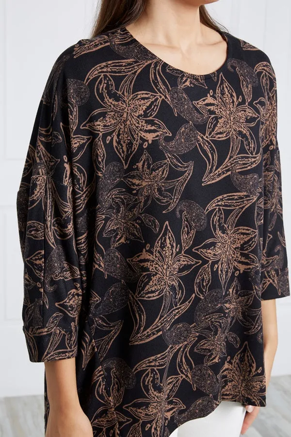 Oversized Paisley Print Top