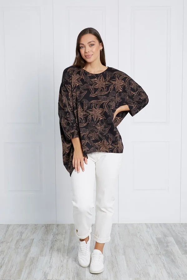 Oversized Paisley Print Top