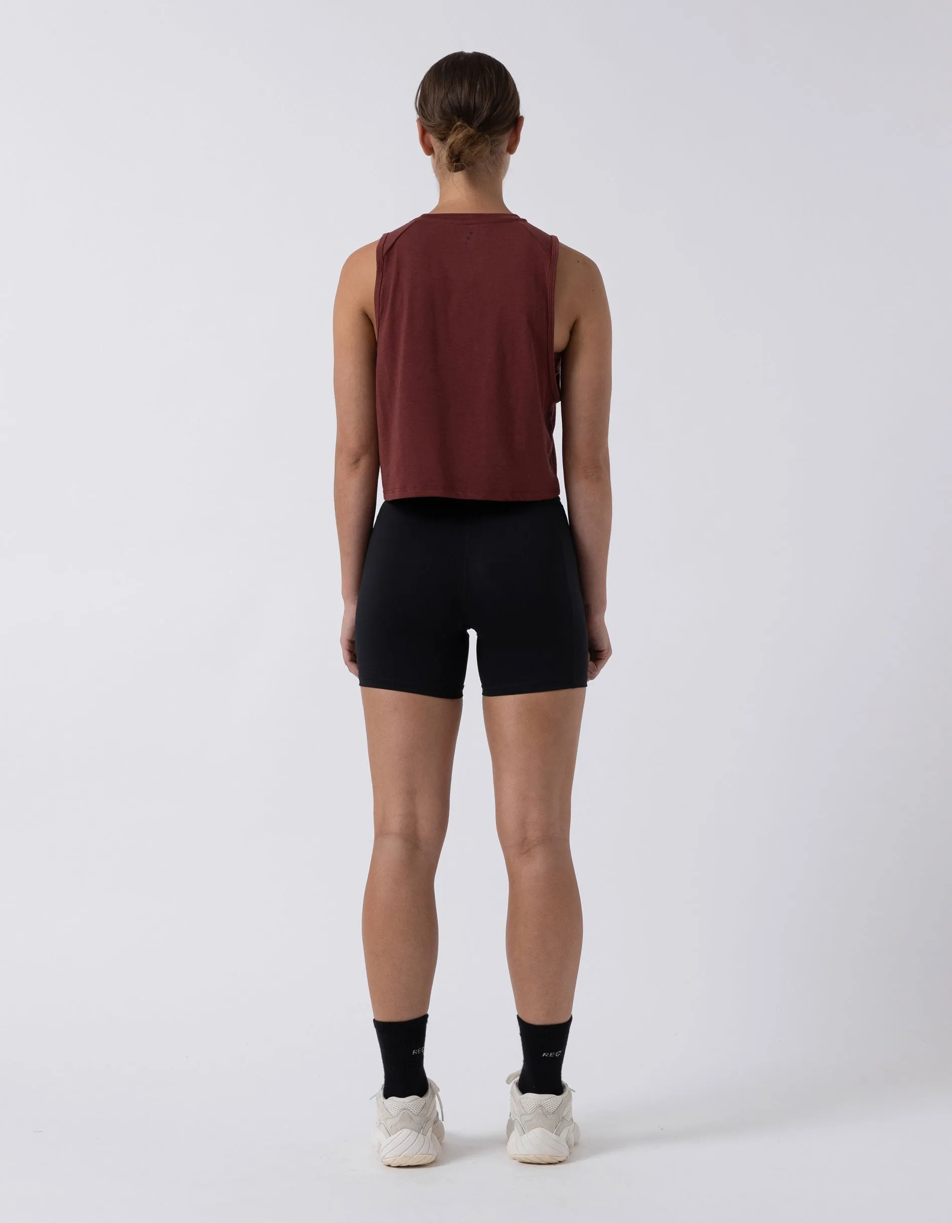 Oxy Edge Crop Tank Dk Cherry