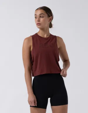 Oxy Edge Crop Tank Dk Cherry
