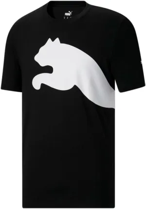 PUMA Mens Oversized Logo Crew Neck Short Sleeve Casual Tops Casual - Black