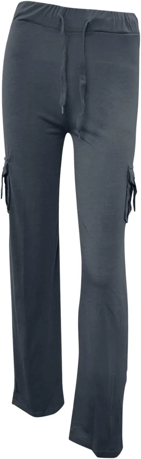 SMIDOW Plus Size Yoga Cargo Pants for Women with Pockets Loose Comfy Stretchy Wide Leg Bootcut Athletic Workout Leggings