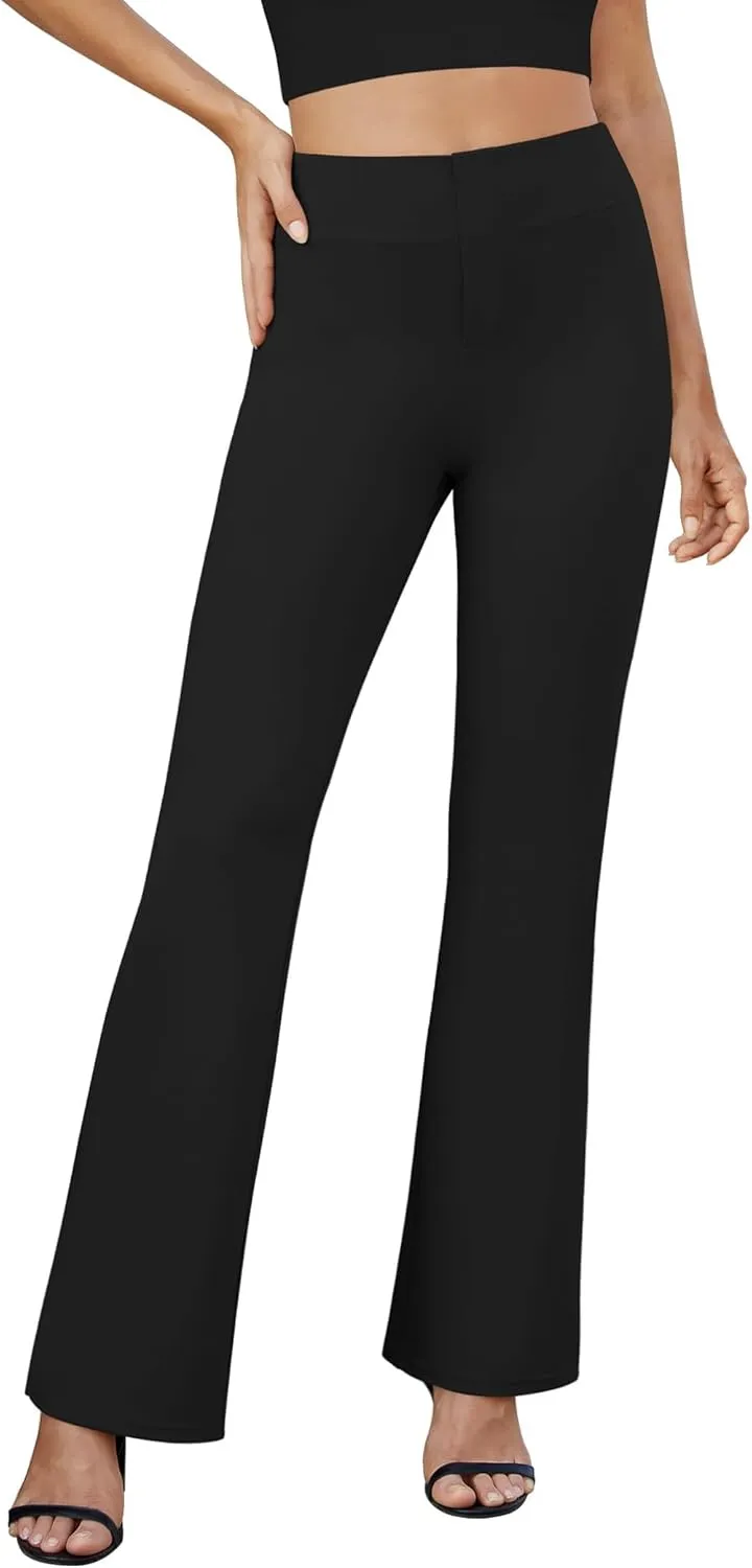 Stretchy Yoga Work Pants,High Waist Stretchy Trousers Pull on Office Slacks Bottoms,Dress Pants Women Business