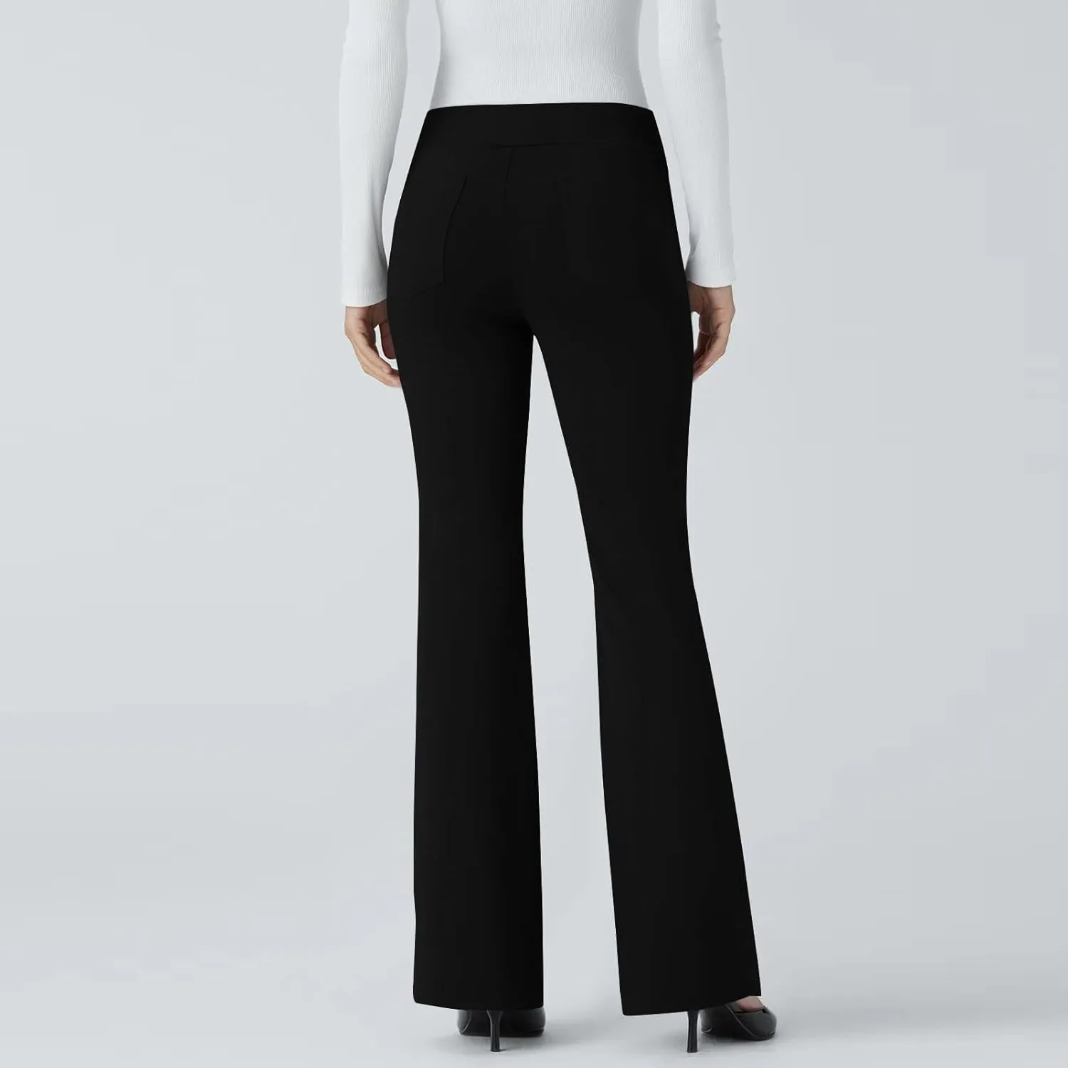 Stretchy Yoga Work Pants,High Waist Stretchy Trousers Pull on Office Slacks Bottoms,Dress Pants Women Business