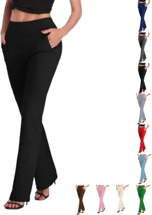 Stretchy Yoga Work Pants,High Waist Stretchy Trousers Pull on Office Slacks Bottoms,Dress Pants Women Business