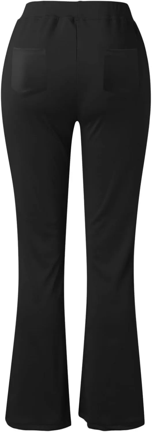 Stretchy Yoga Work Pants,High Waist Stretchy Trousers Pull on Office Slacks Bottoms,Dress Pants Women Business