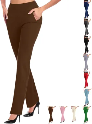 Stretchy Yoga Work Pants,High Waist Stretchy Trousers Pull on Office Slacks Bottoms,Dress Pants Women Business