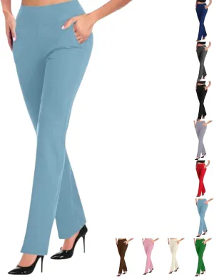 Stretchy Yoga Work Pants,High Waist Stretchy Trousers Pull on Office Slacks Bottoms,Dress Pants Women Business