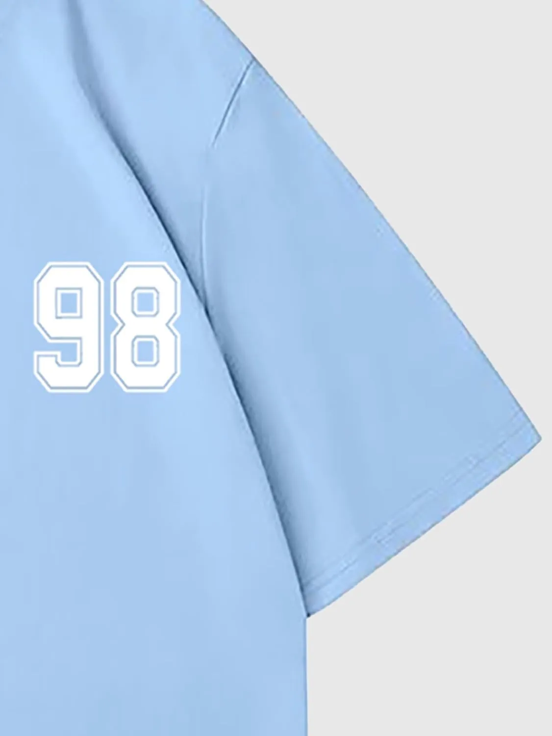 Verdusa Men's Jersey Oversized Letter Graphic T Shirt Crew Neck Drop Shoulder Short Sleeve Tee Tops