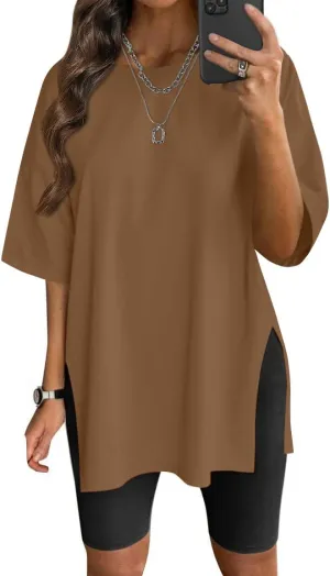 VNIRA Womens Summer Casual Short Sleeve Oversize Workout T-Shirt Tee Tops