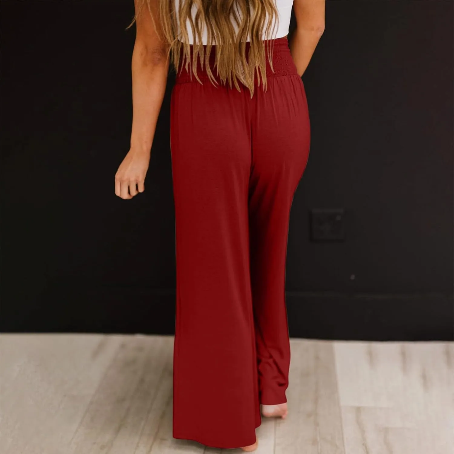 Women Linen Blend Summer Print Pant Trousers Low Waist Baggy Stretchy Slim-Fit Pant Trousers Office
