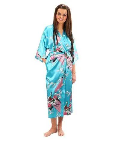 Women Long Floral Lounge Kimono Robe