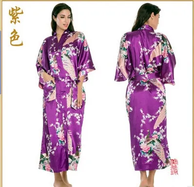 Women Long Floral Lounge Kimono Robe