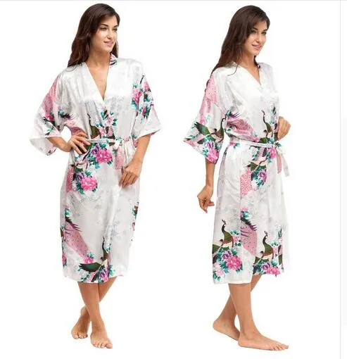 Women Long Floral Lounge Kimono Robe