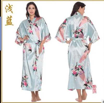 Women Long Floral Lounge Kimono Robe