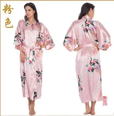 Women Long Floral Lounge Kimono Robe