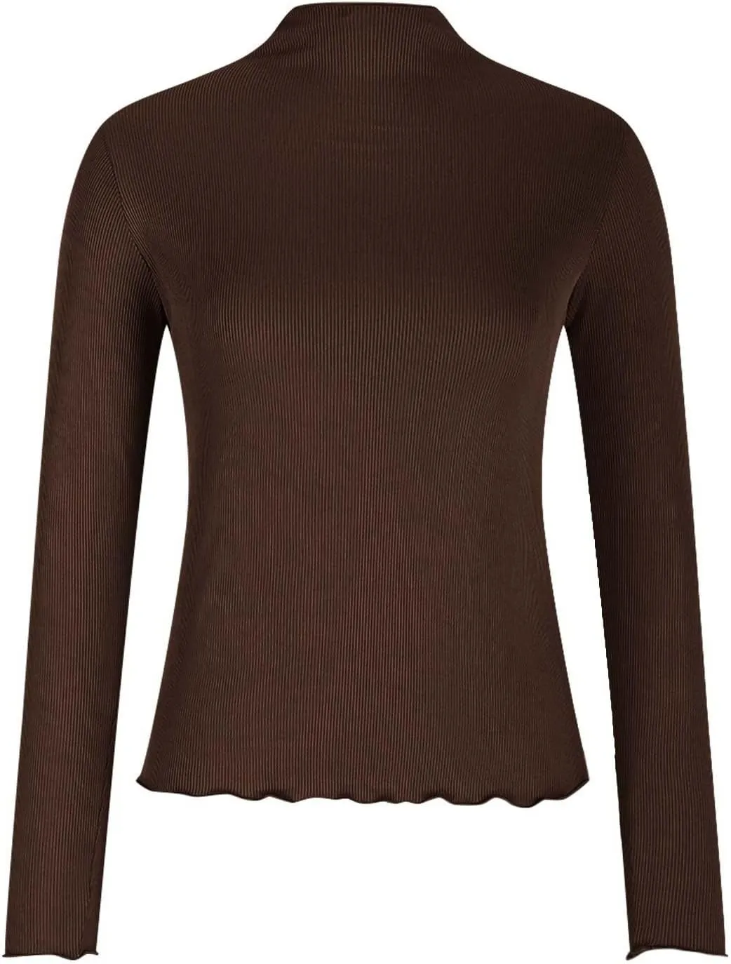 Women's Casual Basic Crop Tops Slim Fit Long Sleeve Crew Neck Tunic Tight Going Out T Shirts Dressy Casual Blouses