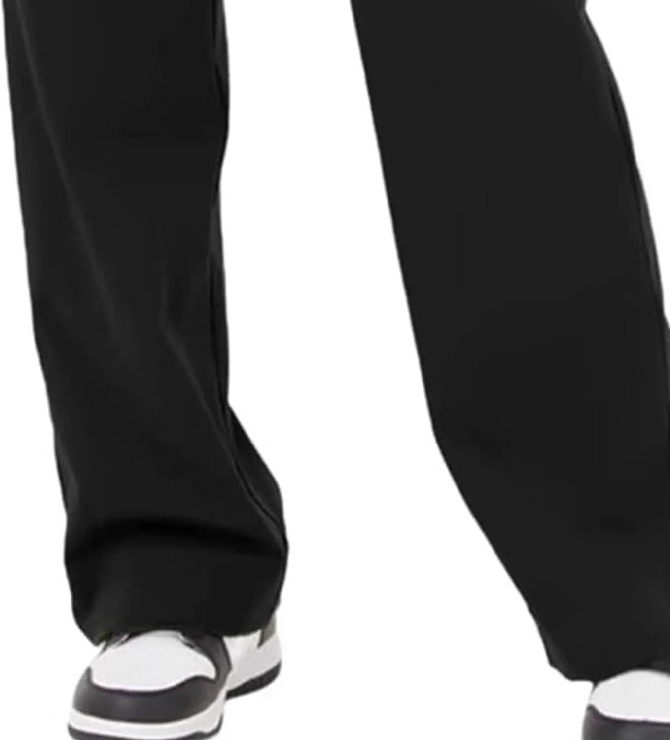 Womens Casual High Waist Straight Leg Pants Stretchy Button Business Dress Work Pocket Trousers