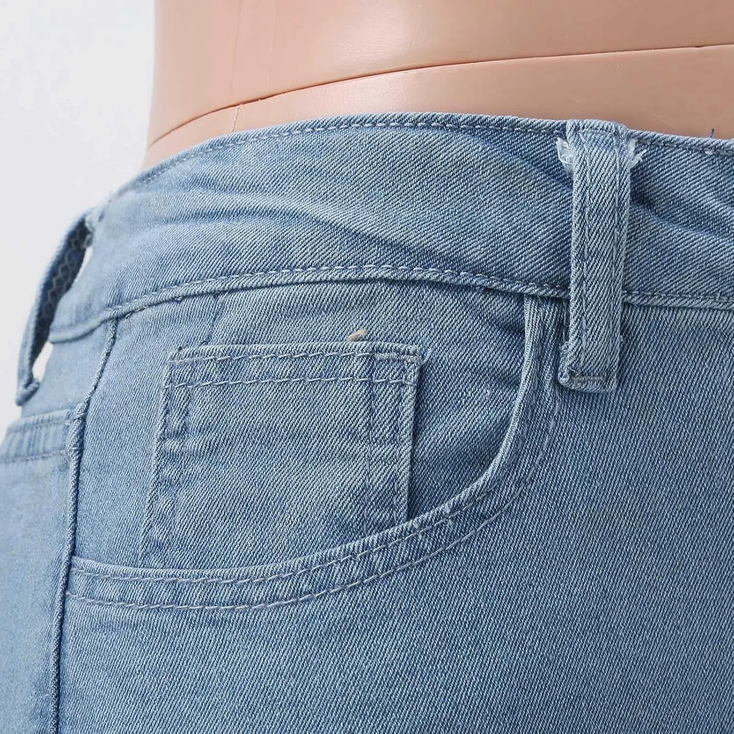 Women's Classic Slim Fit Pull-On Jeans Pants Butt Lifting Stretchy High Waist Straight Leg Denim Trousers with Pockets