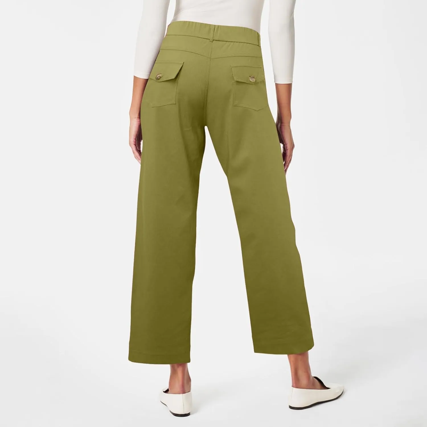 Women's Linen Summer Casual Loose Palazzo Pants Low Waist Baggy Stretchy Slim Fit Palazzo Pants Business Work