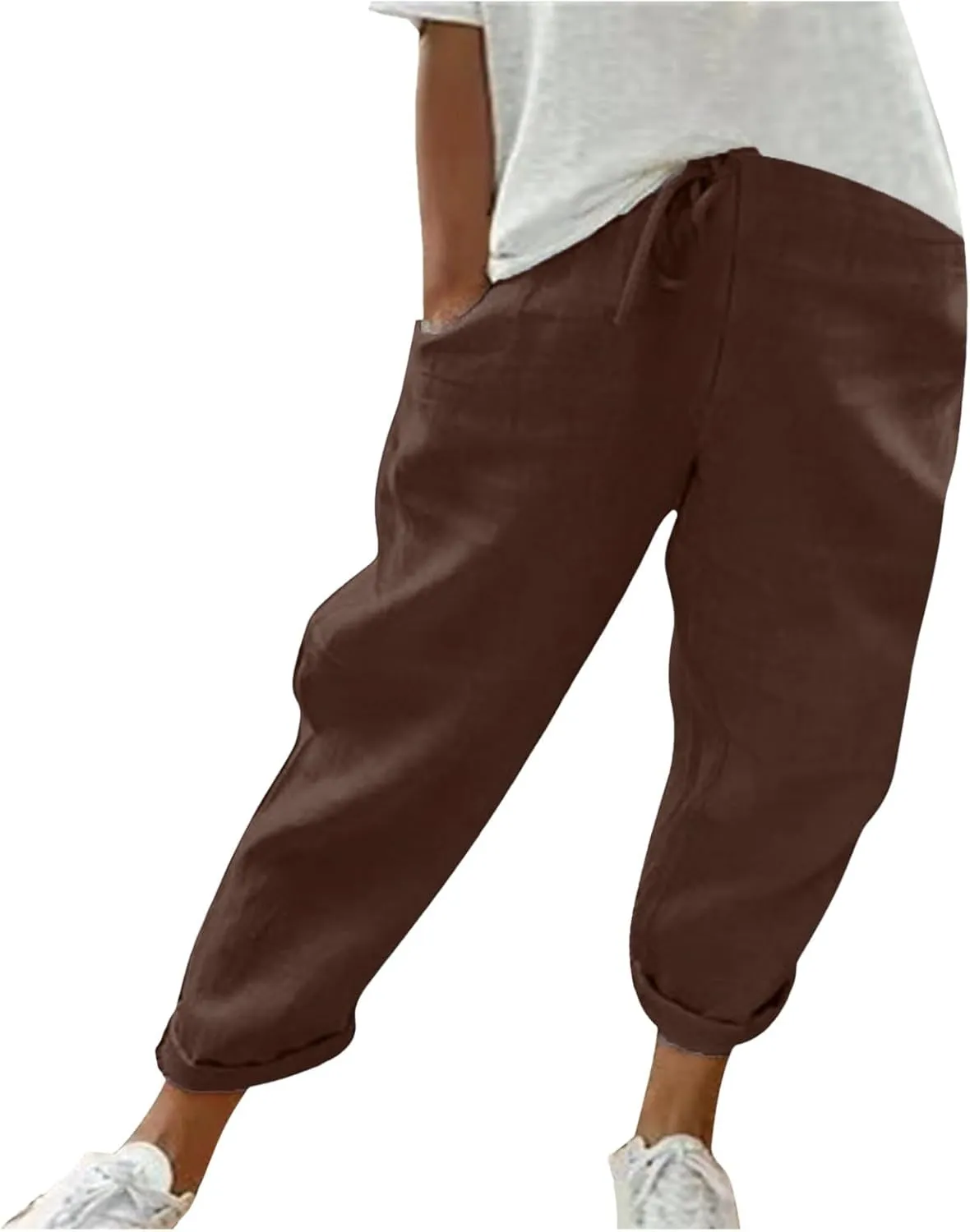 Womens Linen Summer Letter Patched Palazzo Pants Low Waist Stretchy Straight Slim Fit Palazzo Pants Office