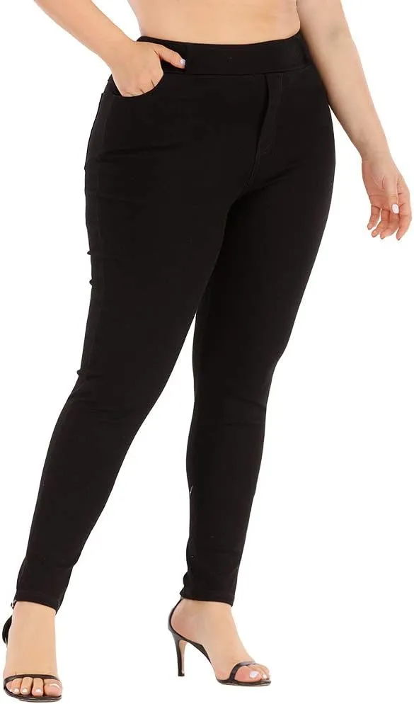 Womens Plus Size Pants Skinny Stretchy High Waisted Casual Ease into Comfort Dress Pants